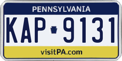 PA license plate KAP9131