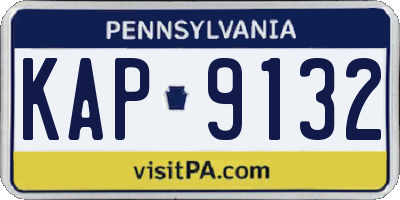 PA license plate KAP9132
