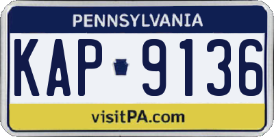 PA license plate KAP9136