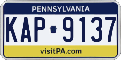 PA license plate KAP9137