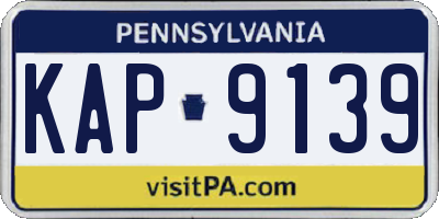 PA license plate KAP9139