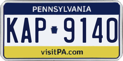 PA license plate KAP9140