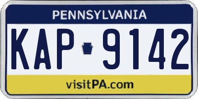 PA license plate KAP9142