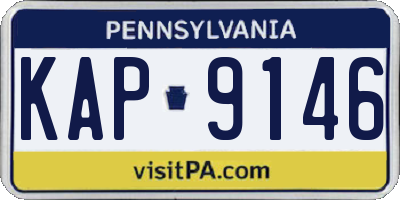 PA license plate KAP9146