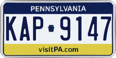 PA license plate KAP9147