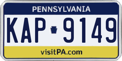 PA license plate KAP9149