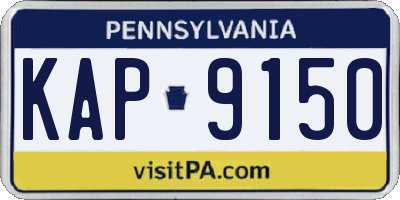 PA license plate KAP9150