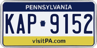 PA license plate KAP9152