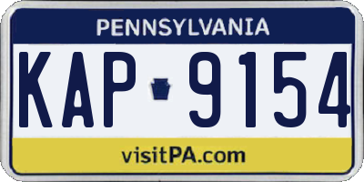 PA license plate KAP9154