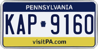 PA license plate KAP9160