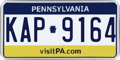 PA license plate KAP9164