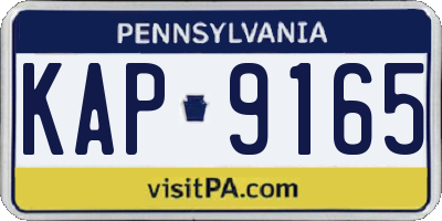 PA license plate KAP9165