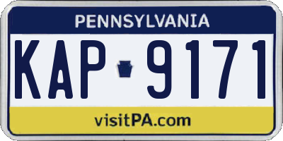 PA license plate KAP9171