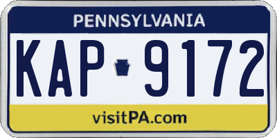 PA license plate KAP9172