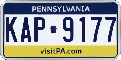 PA license plate KAP9177