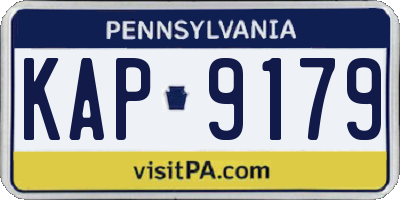 PA license plate KAP9179
