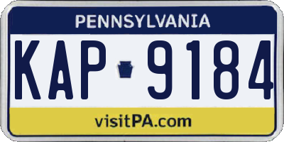 PA license plate KAP9184