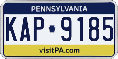 PA license plate KAP9185