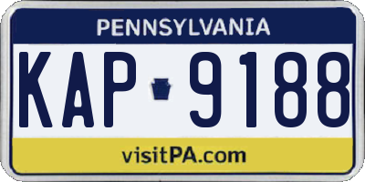 PA license plate KAP9188