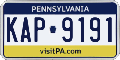 PA license plate KAP9191