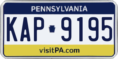 PA license plate KAP9195