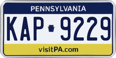 PA license plate KAP9229
