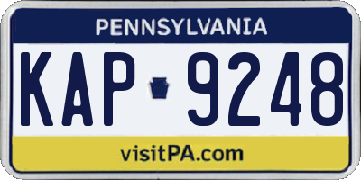 PA license plate KAP9248