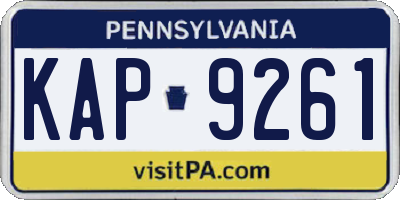 PA license plate KAP9261