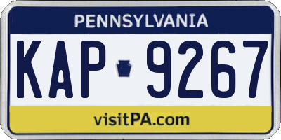 PA license plate KAP9267