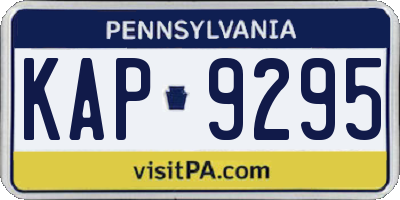 PA license plate KAP9295