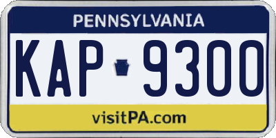 PA license plate KAP9300