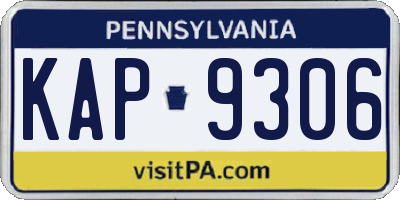PA license plate KAP9306