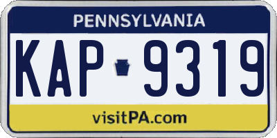 PA license plate KAP9319