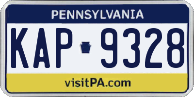 PA license plate KAP9328
