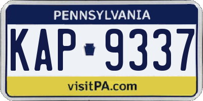 PA license plate KAP9337