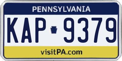 PA license plate KAP9379