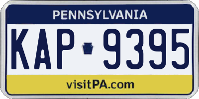 PA license plate KAP9395