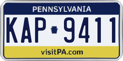 PA license plate KAP9411