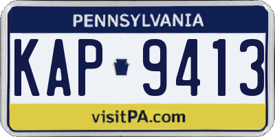 PA license plate KAP9413