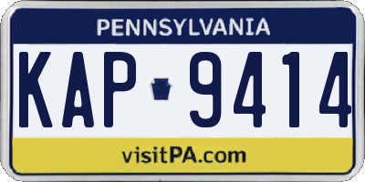PA license plate KAP9414