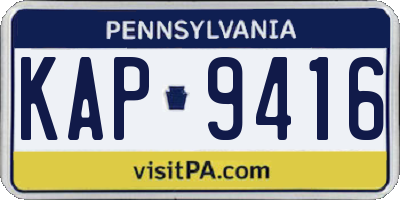 PA license plate KAP9416