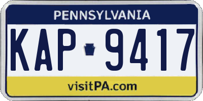 PA license plate KAP9417