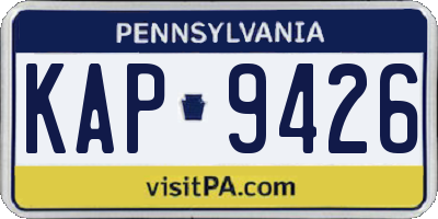 PA license plate KAP9426
