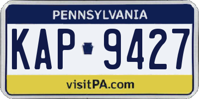 PA license plate KAP9427
