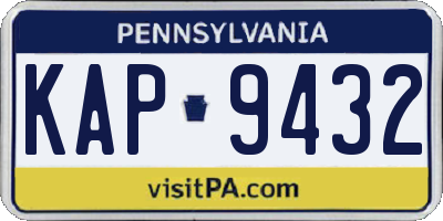 PA license plate KAP9432