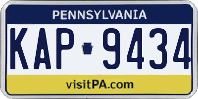 PA license plate KAP9434
