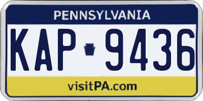 PA license plate KAP9436