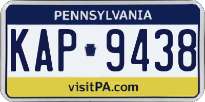 PA license plate KAP9438