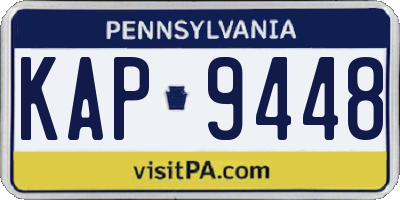 PA license plate KAP9448