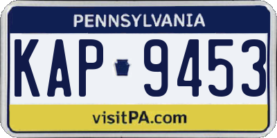 PA license plate KAP9453